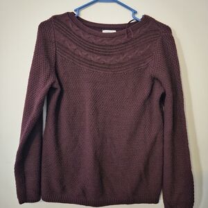 Croft & Barrow Women's Plum Crew Neck Sweater